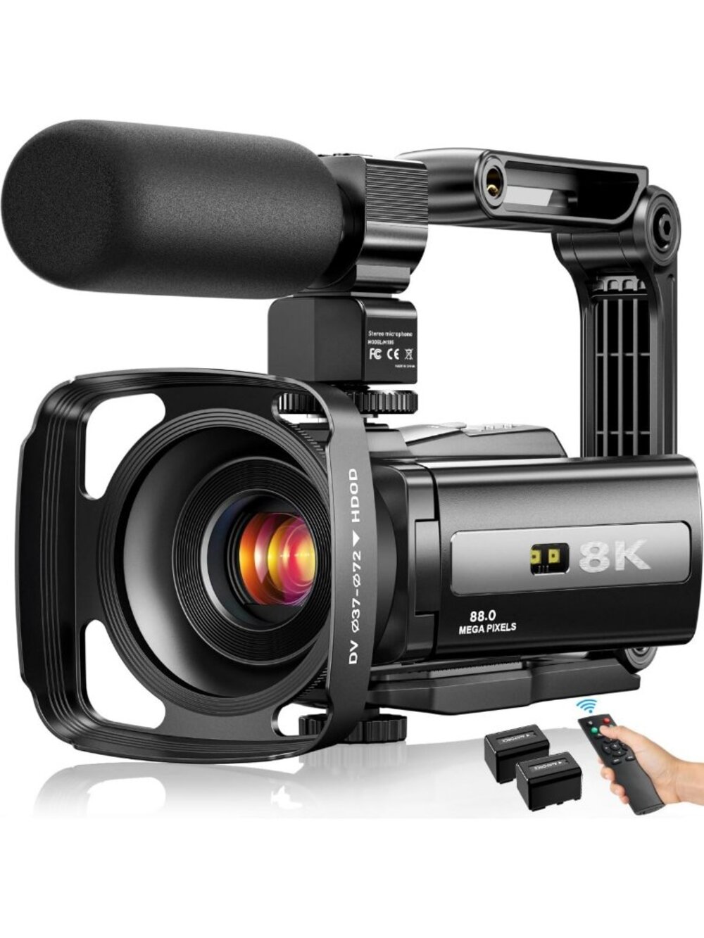 8K UHD Vlogging Camera with 18X Zoom, Night Vision, Touch Screen & Accessories